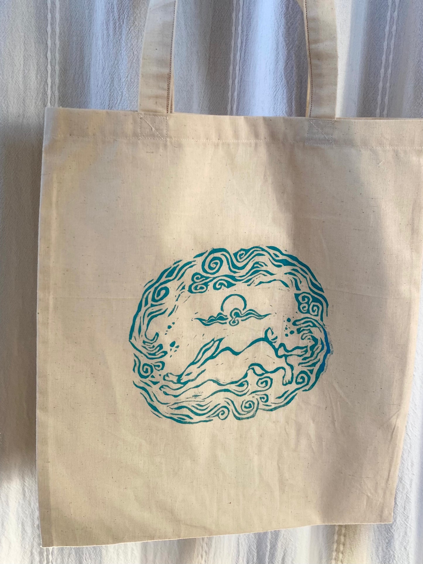 Water Rabbit Tote Bag